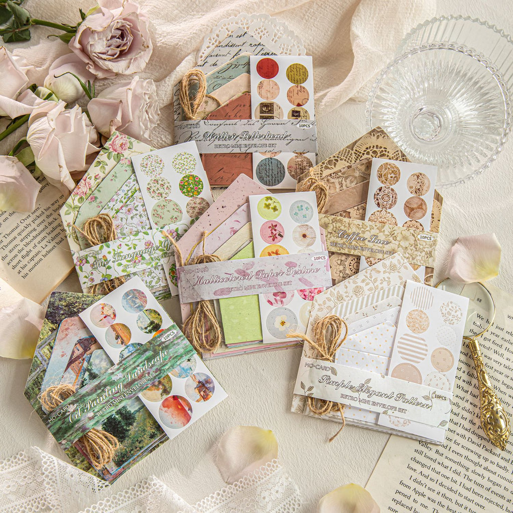 10 Pcs Pocket Envelope and Stickers Kit YJSG