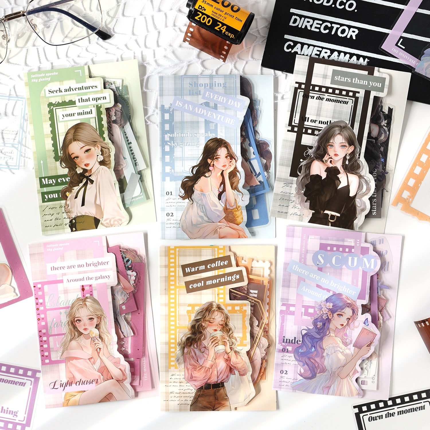 25 Pcs Girl Memory PET Stickers JPHY