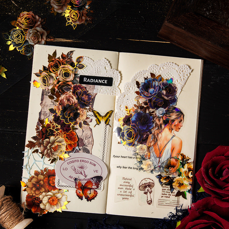 1 Roll Gold Foil Gothic Rose Stickers Tape LJHQJ