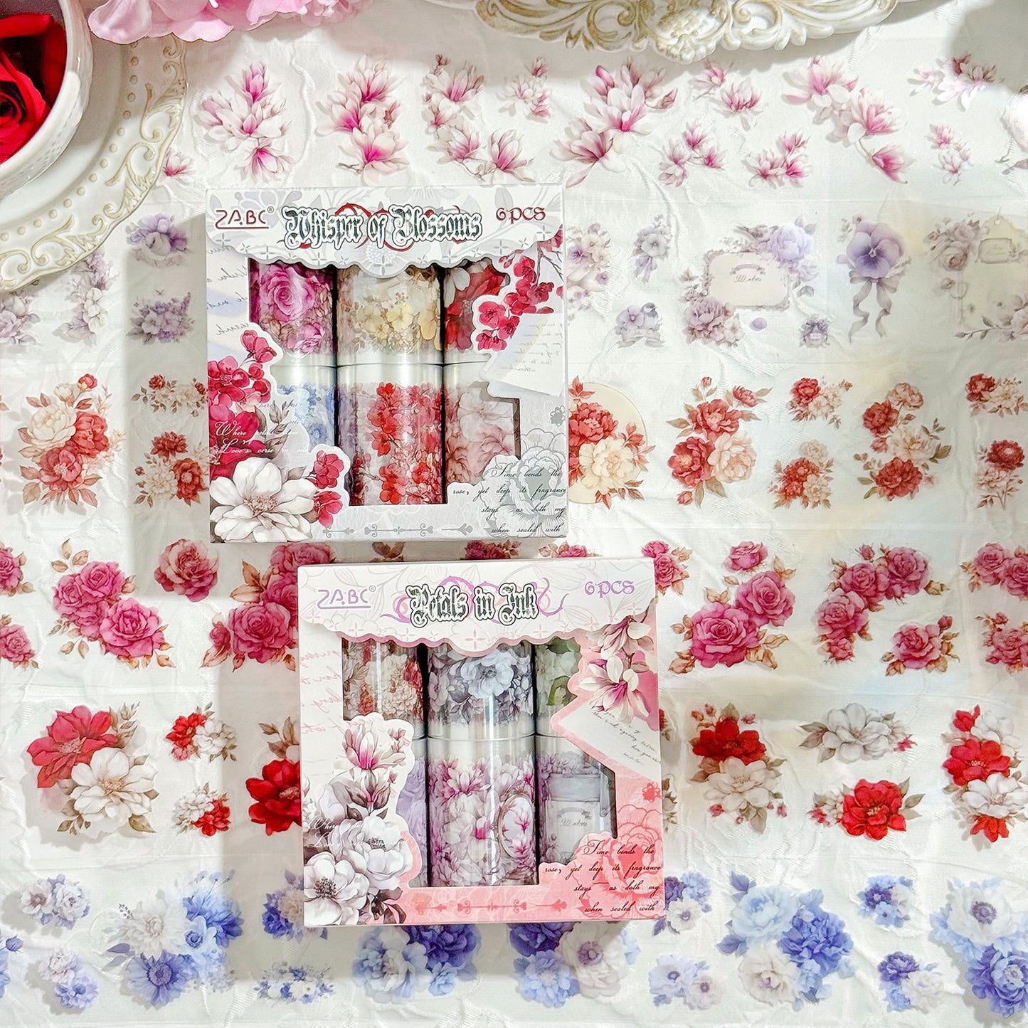 6 Rolls Flower PET Sticker Tapes Kit SYHZ