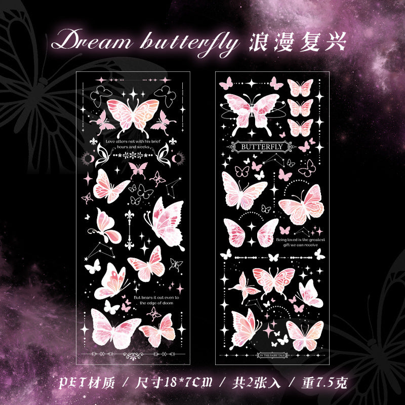 2 Pcs Butterfly PET Stickers FMXD