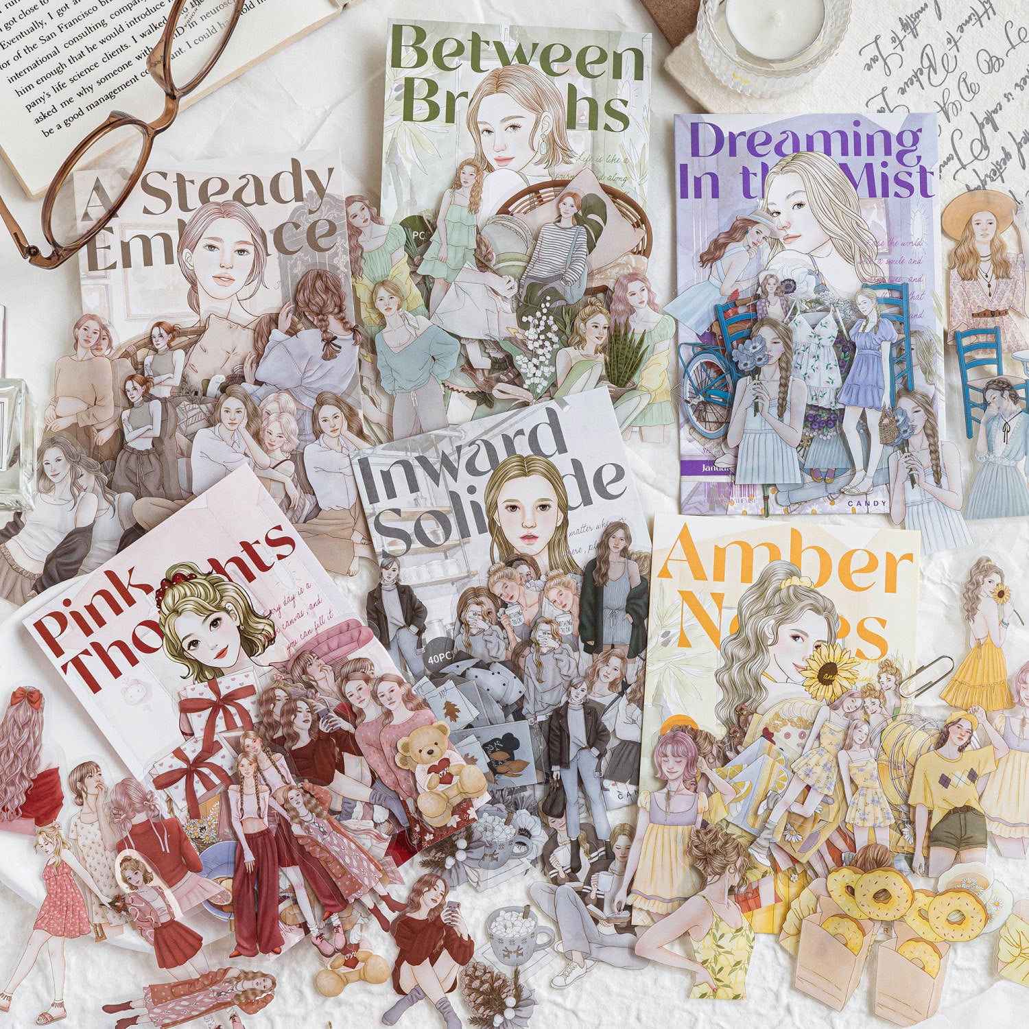 40 Pcs Cozy Girl Life PET Stickers SNMYZ