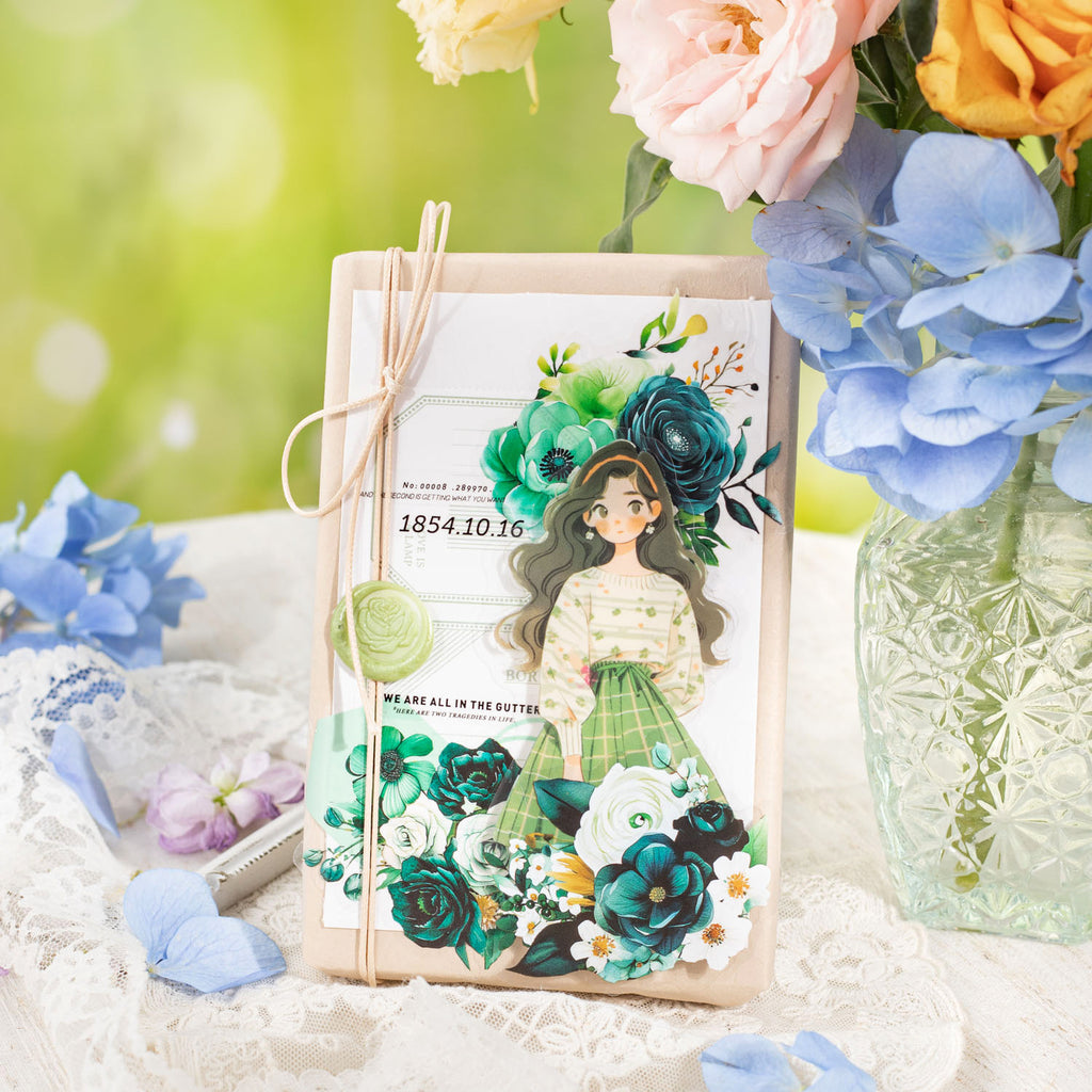 20 Pcs Flowers PET Stickers HMBZ