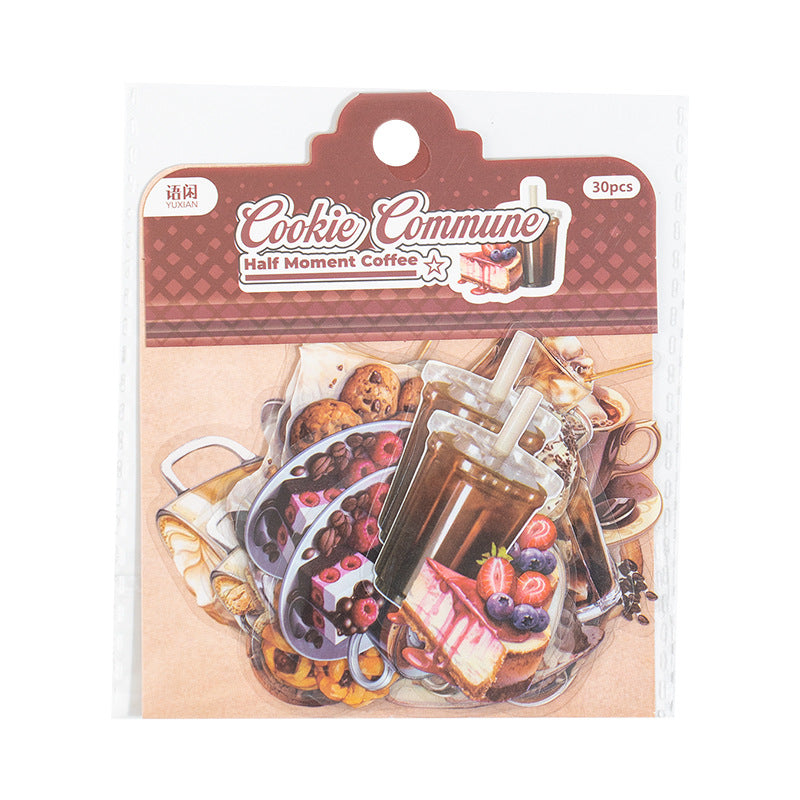 30 Pcs Coffee PET Stickers BKKF