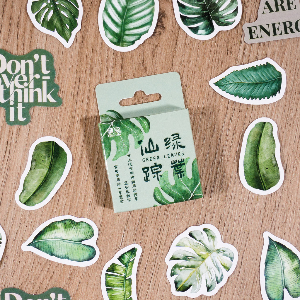 46 Pcs Green Leaf Stickers LYXZ