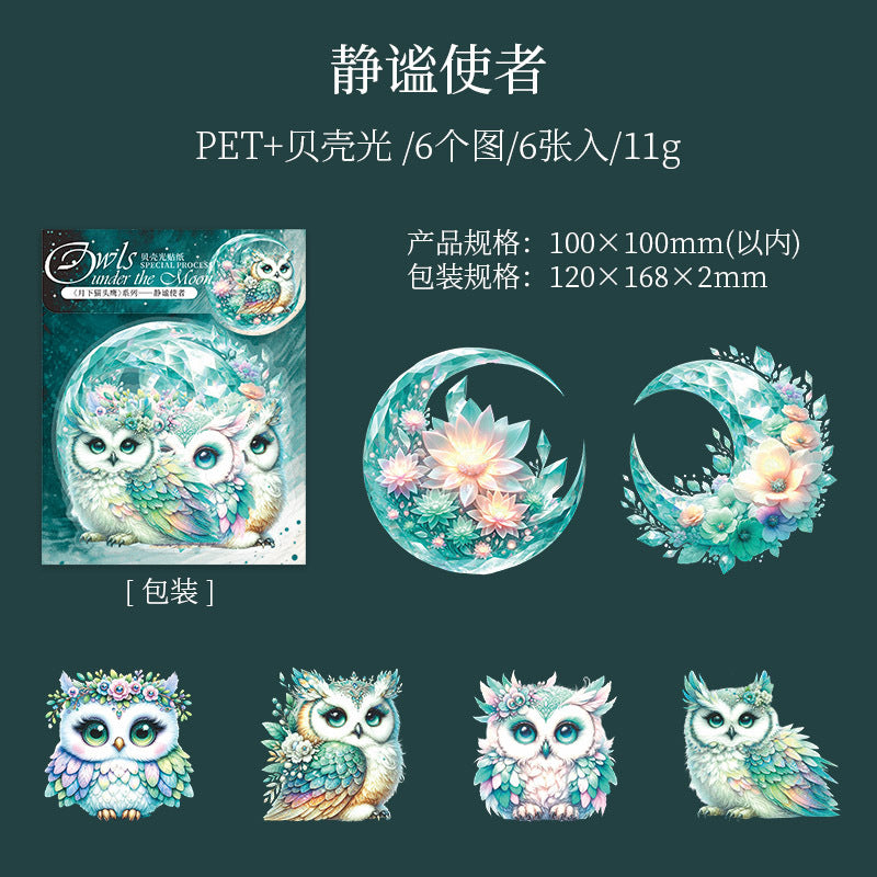 6 Pcs Owl Stickers YXMTY