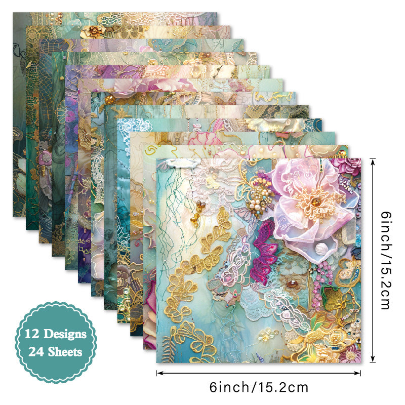 6 inch Fantasy Floral Scrapbook Paper Pad SKP301
