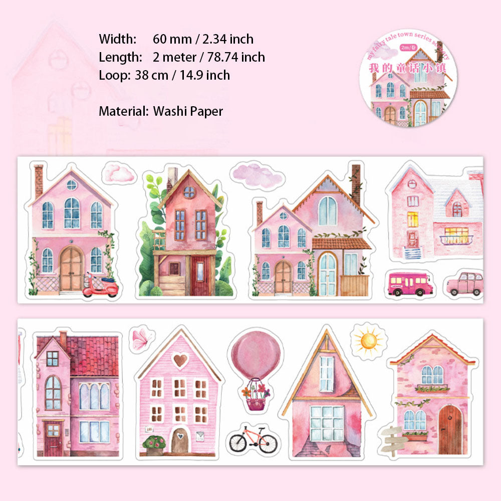 1 Roll Pre-cut House Washi Stickers Tape WDTHXZ