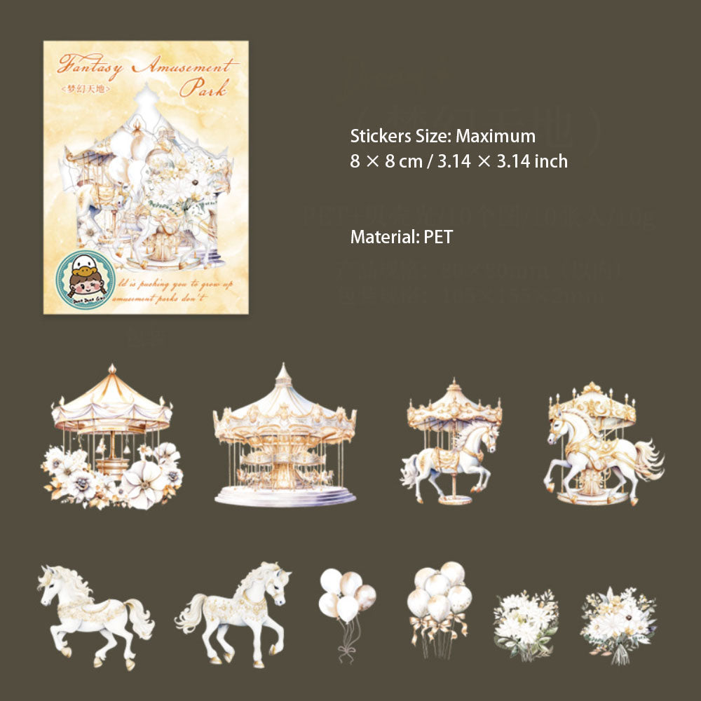 10 Pcs Carousel PET Stickers MHYLY