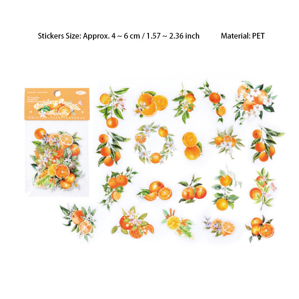 40 Pcs Fruit PET Stickers HGZRCS