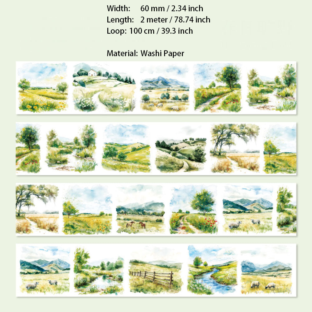 1 Roll Seasonal Wild Landscape Washi Stickers Tape YNDSJ