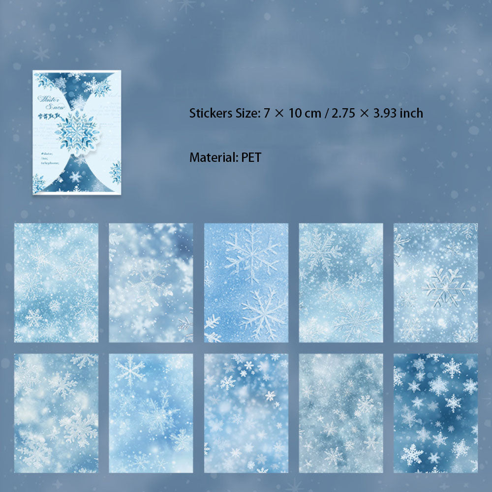 20 Sheets Snow PET Stickers DRDYCX