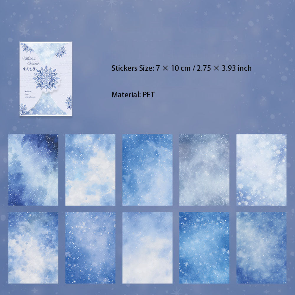 20 Sheets Snow PET Stickers DRDYCX