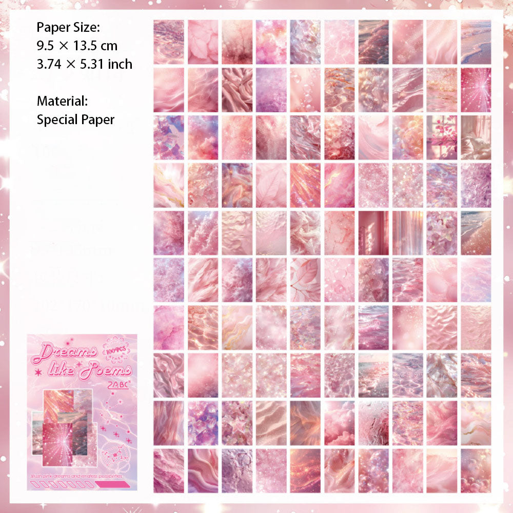 100 Sheets Fantasy Colored Scrapbook Paper XYHY