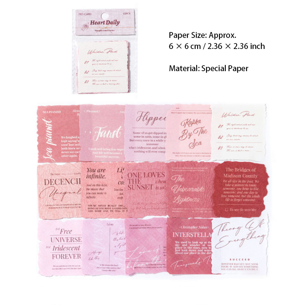 15 Sheets Poem Scrapbook Paper SXXH