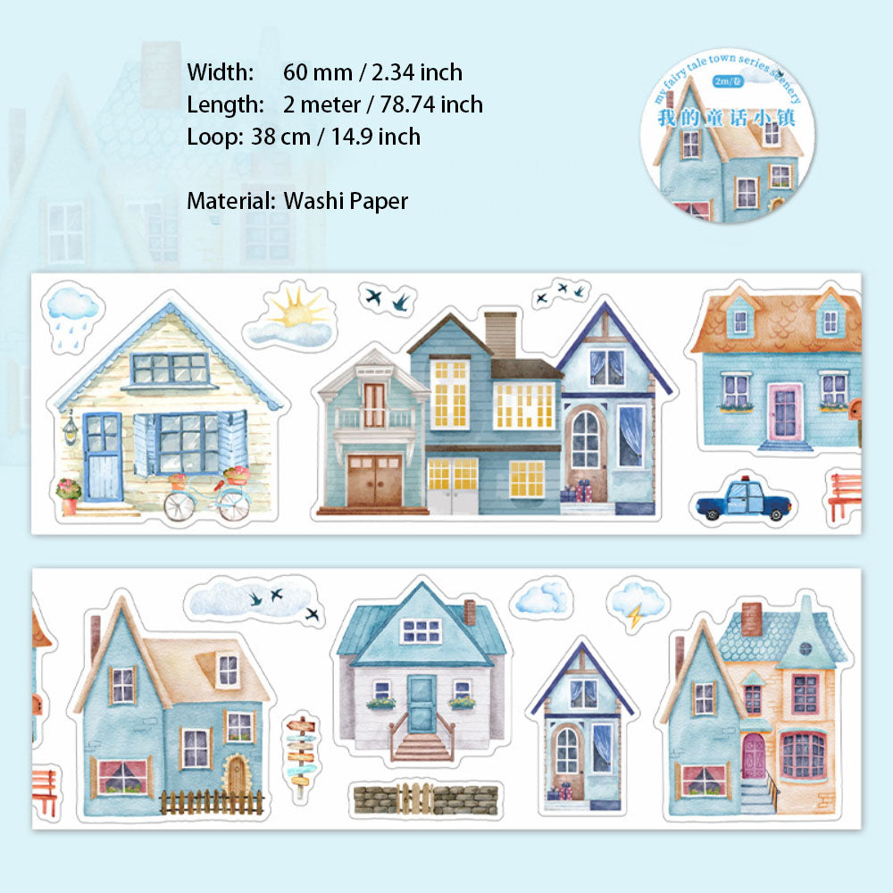 1 Roll Pre-cut House Washi Stickers Tape WDTHXZ