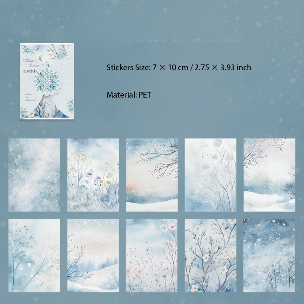 20 Sheets Snow PET Stickers DRDYCX