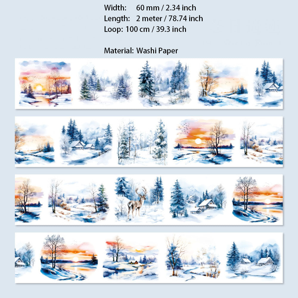 1 Roll Seasonal Wild Landscape Washi Stickers Tape YNDSJ