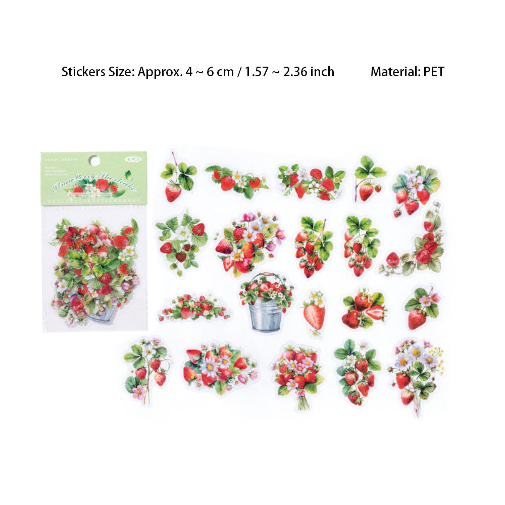 40 Pcs Fruit PET Stickers HGZRCS