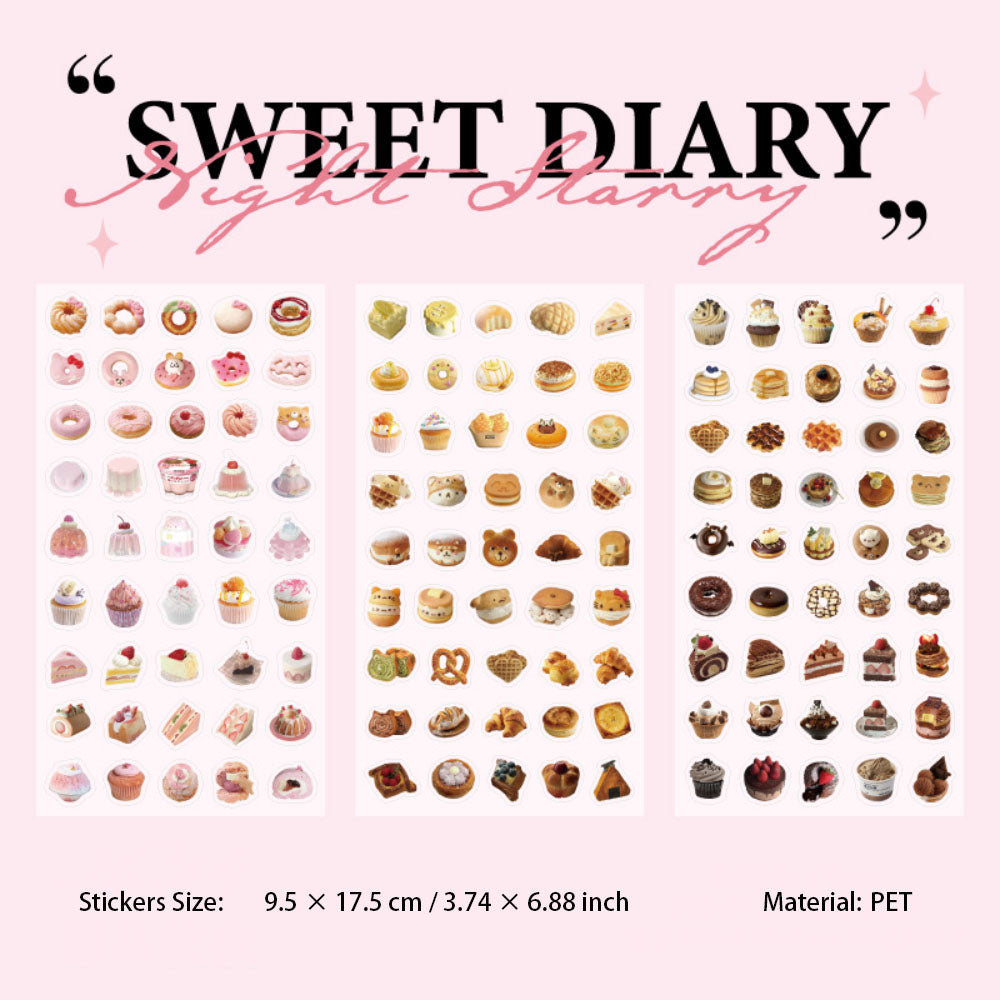 6 Sheets Dessert Animal Stickers TZRJ