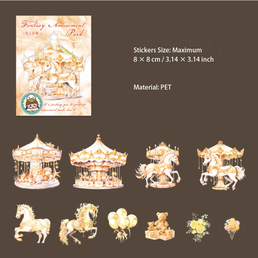 10 Pcs Carousel PET Stickers MHYLY