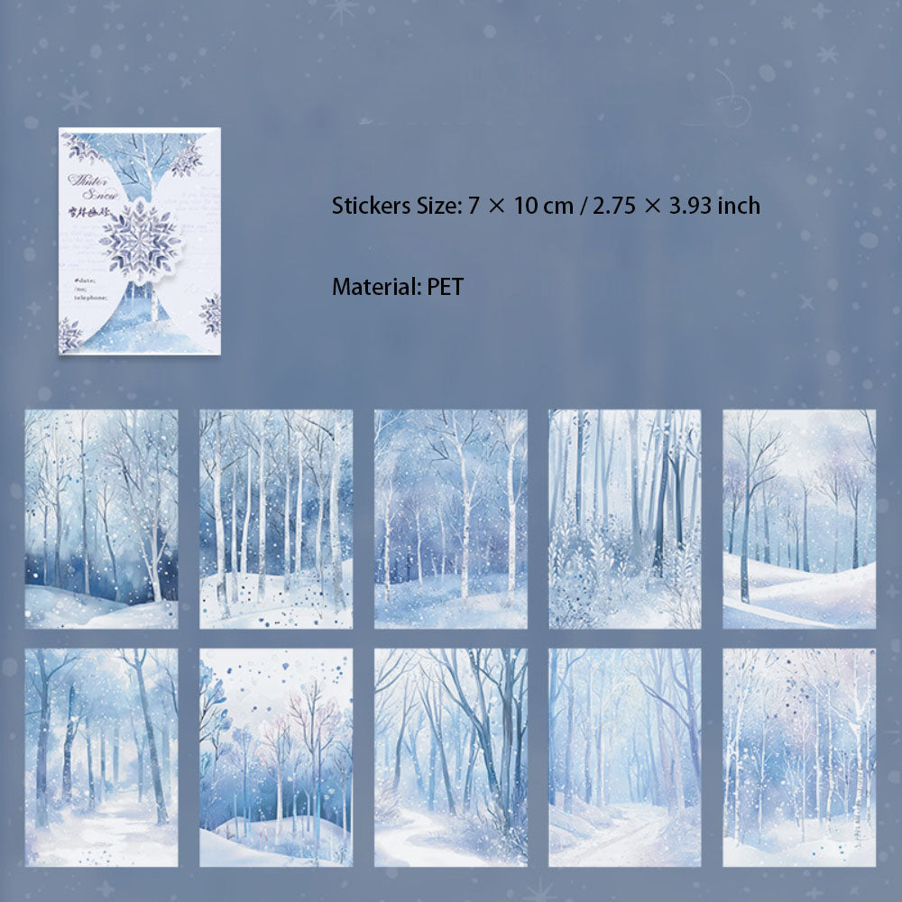 20 Sheets Snow PET Stickers DRDYCX