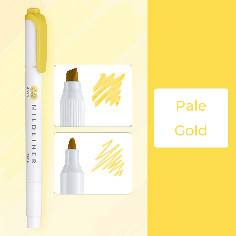Zebra Mildliner WKT7 Double-Sided Highlighter - Mild Pale Gold