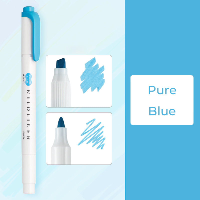 Zebra Mildliner WKT7 Double-Sided Highlighter - Pure Blue