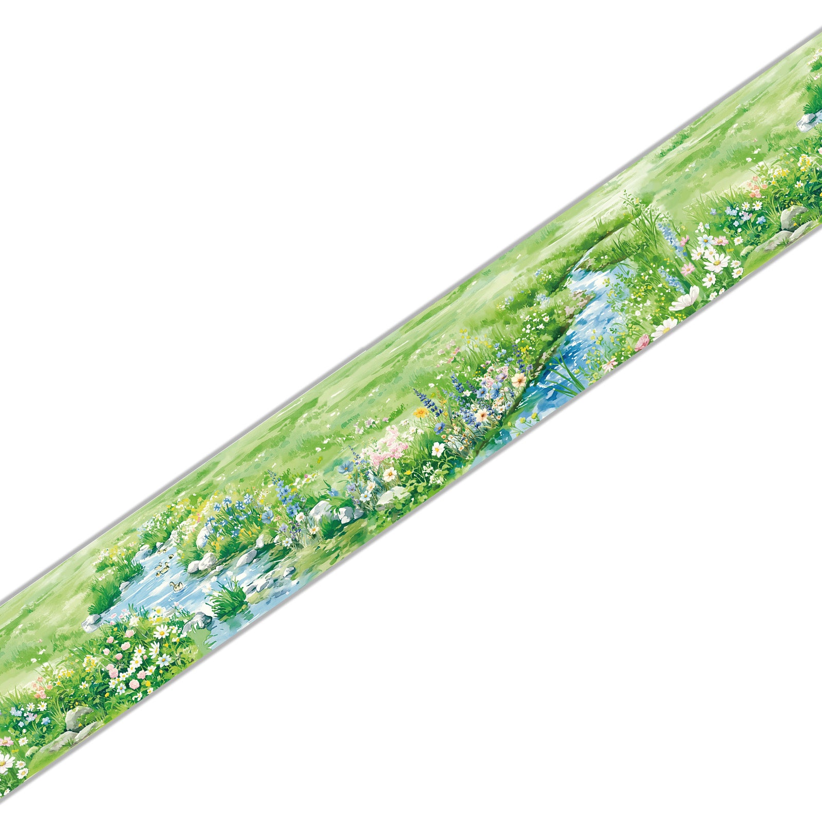 Scenic Watercolor Cottagecore Garden Washi Tape - Stream