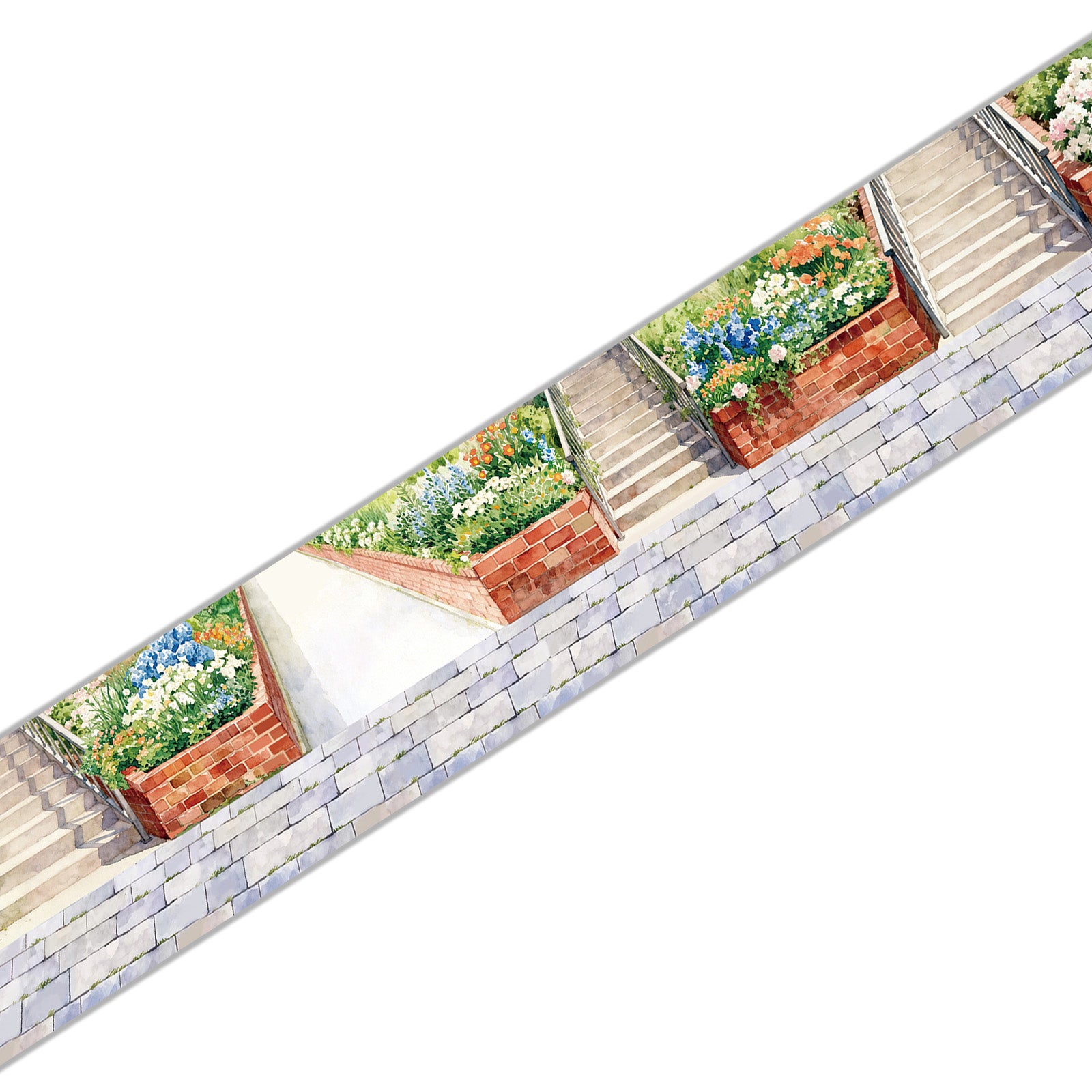 Scenic Watercolor Cottagecore Garden Washi Tape - Parterre
