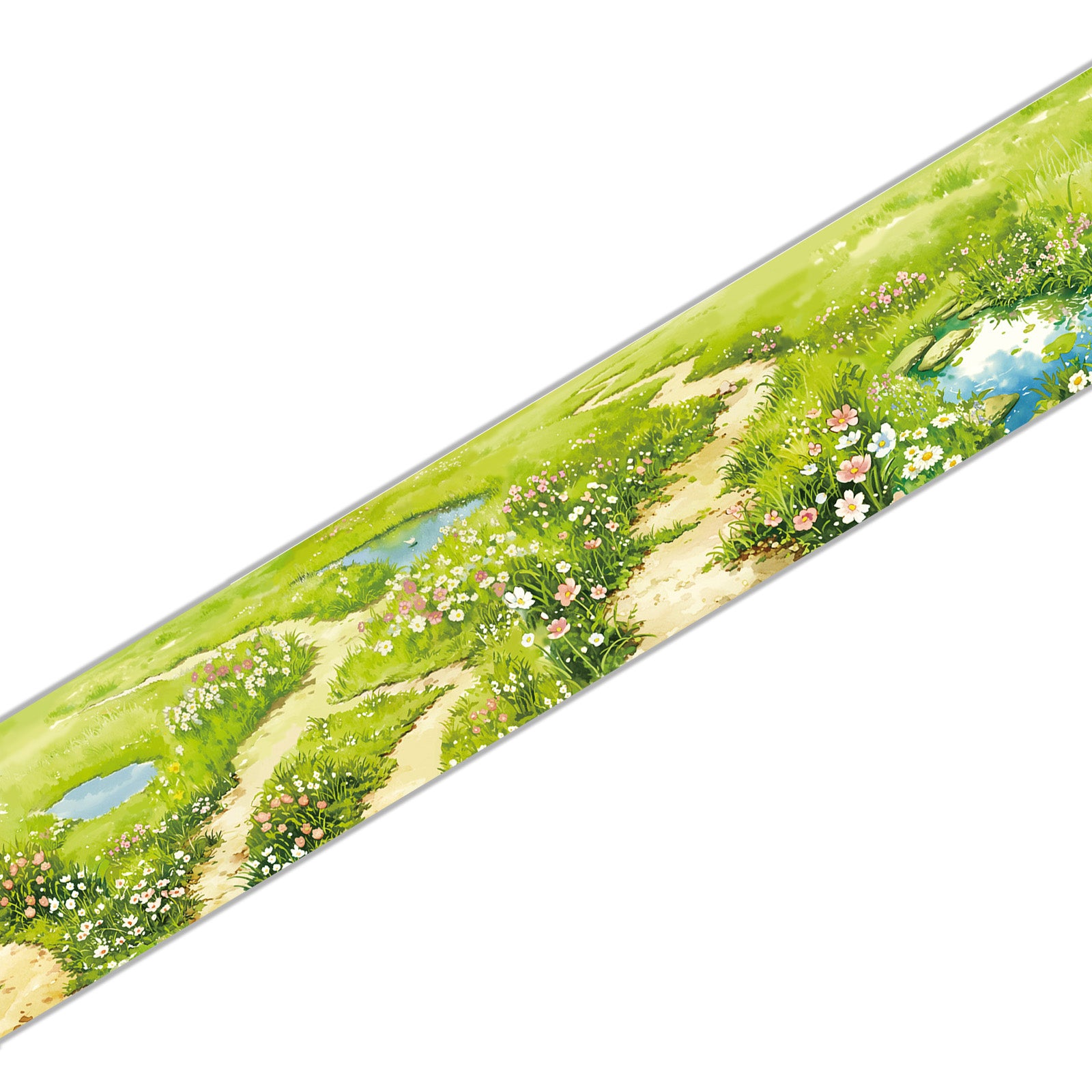 Scenic Watercolor Cottagecore Garden Washi Tape - Path