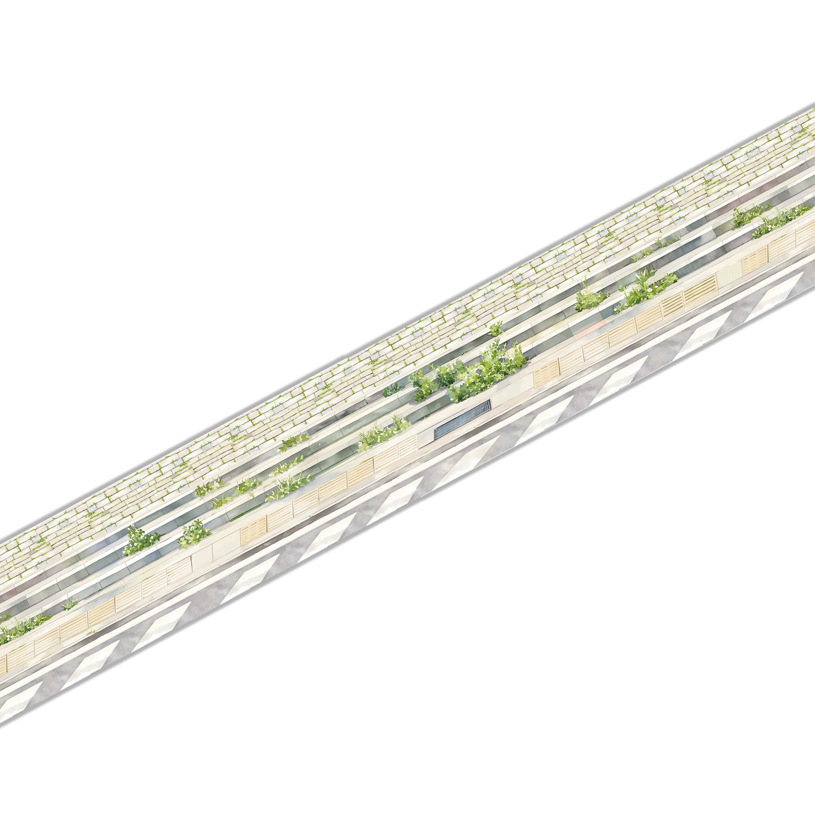 Scenic Watercolor Cottagecore Garden Washi Tape - Road