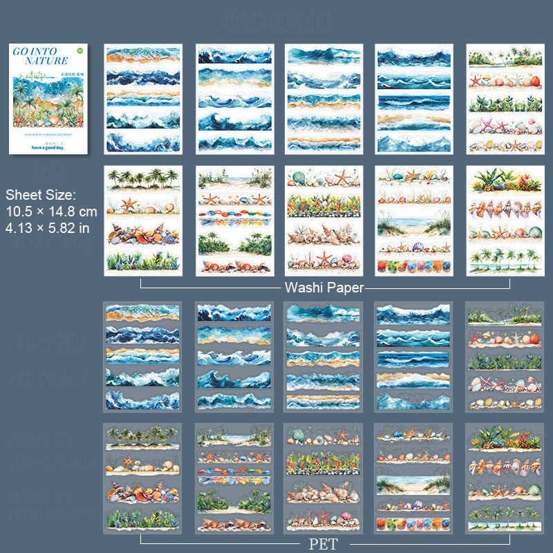 20 Sheets Nature Landscape Stickers Book ZJZR