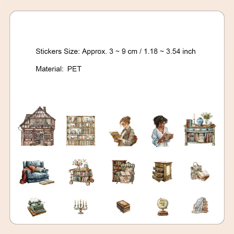 20 Pcs Reading PET Stickers SHJGCS