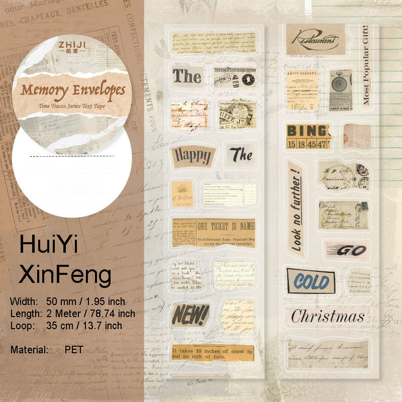1 Roll Die-cut Vintage Stickers Tape SGLH