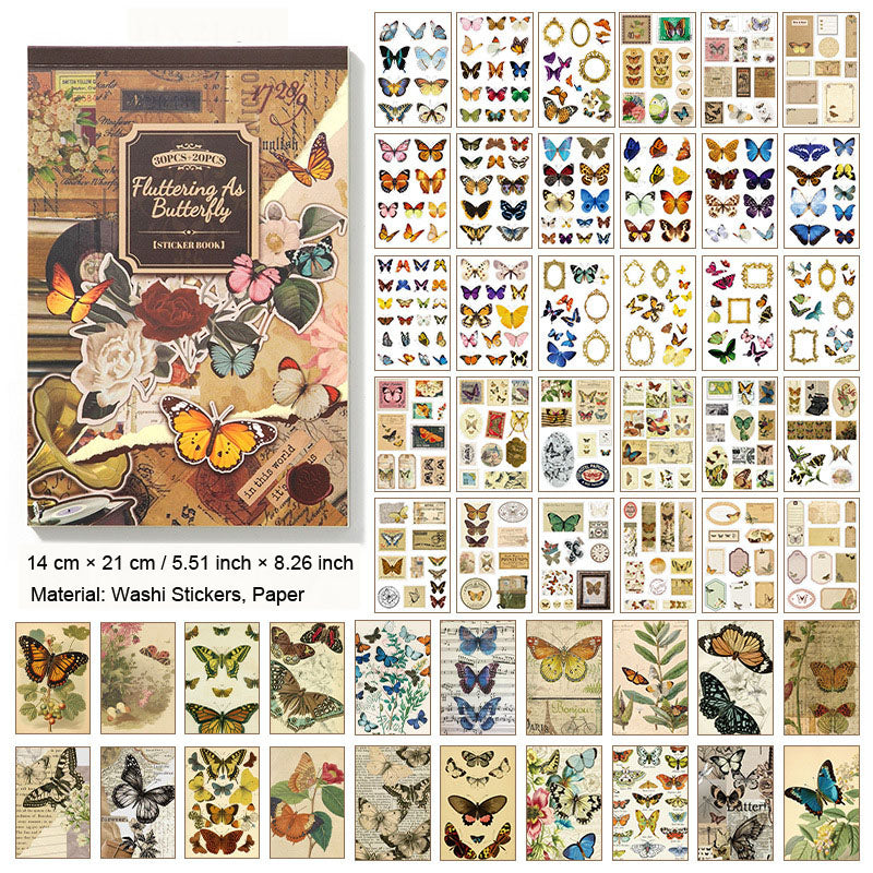 50 Sheets Vintage Scrapbook Paper and Stickers Book MCYL