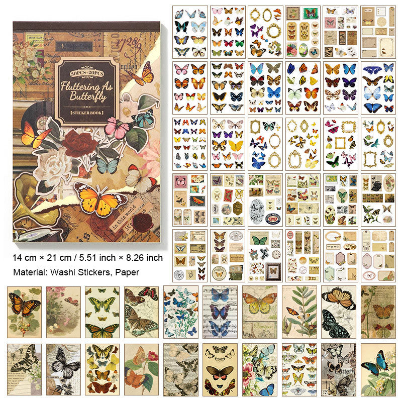 50 Sheets Vintage Scrapbook Paper and Stickers Book MCYL