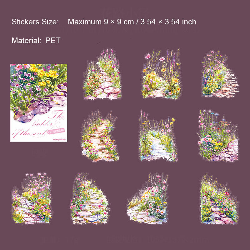 10 Pcs PET Nature Stairs Stickers XLJT