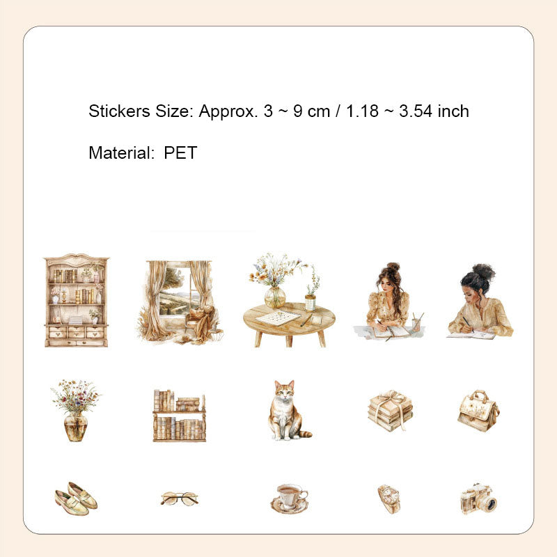 20 Pcs Reading PET Stickers SHJGCS