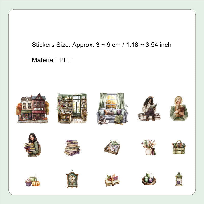 20 Pcs Reading PET Stickers SHJGCS