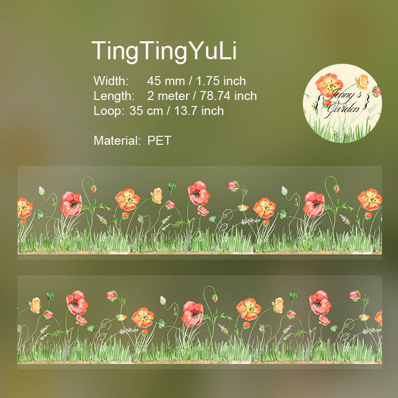 1 Roll Garden Themed PET Tape ZNHY