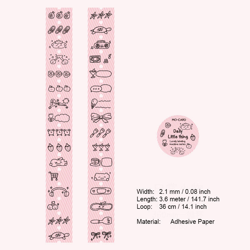 1 Roll Cute Journal Stickers KABQJ