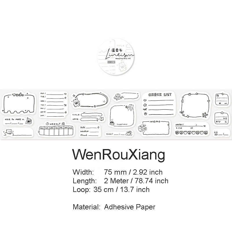 1 Roll Planner Stickers Tape XTZY