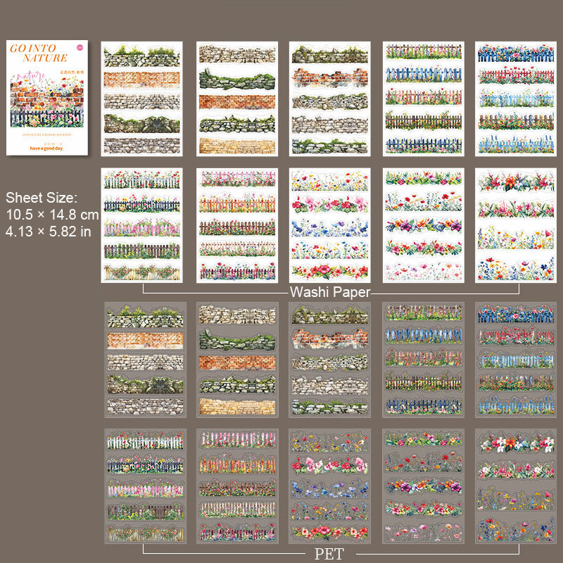 20 Sheets Nature Landscape Stickers Book ZJZR