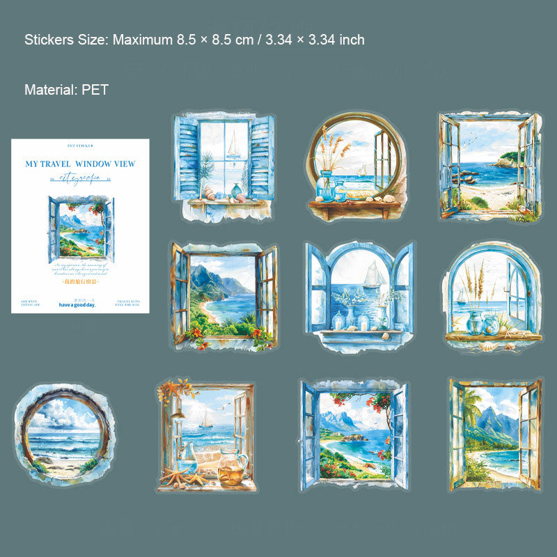 6 Sheets Windows Theme PET Stickers NZTJ