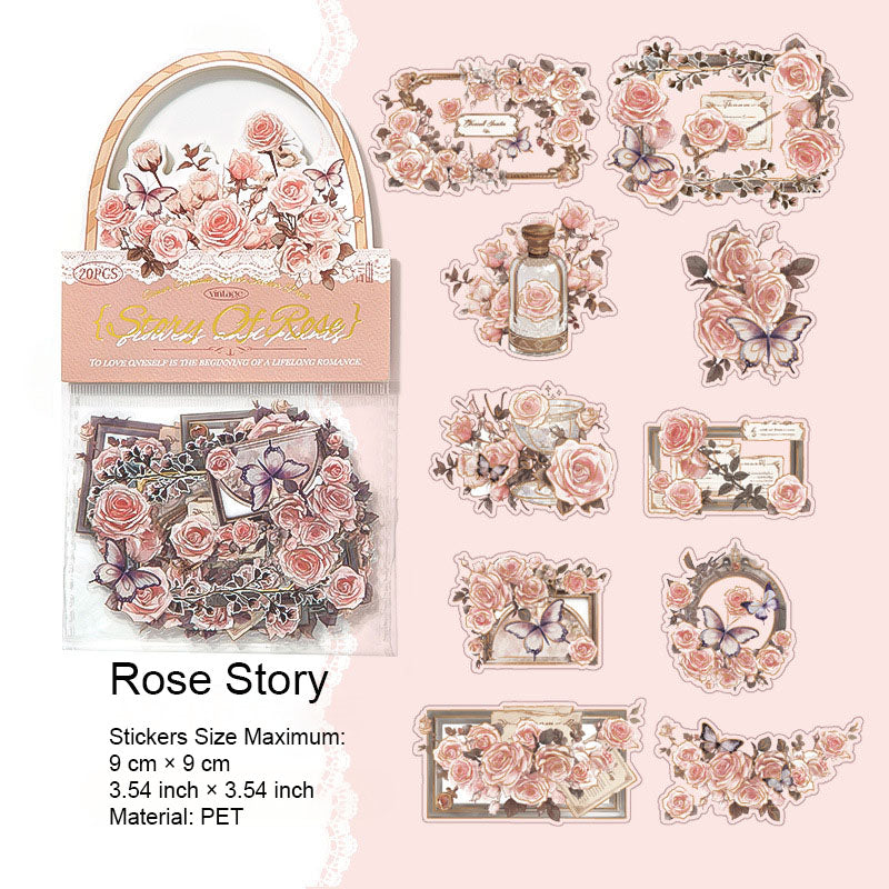 10 Pcs Flowers PET Stickers HZYX