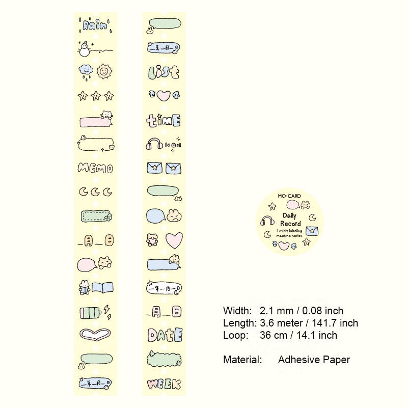 1 Roll Cute Journal Stickers KABQJ