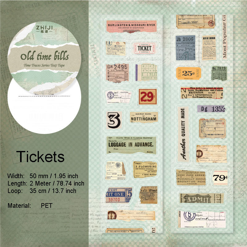 1 Roll Die-cut Vintage Stickers Tape SGLH