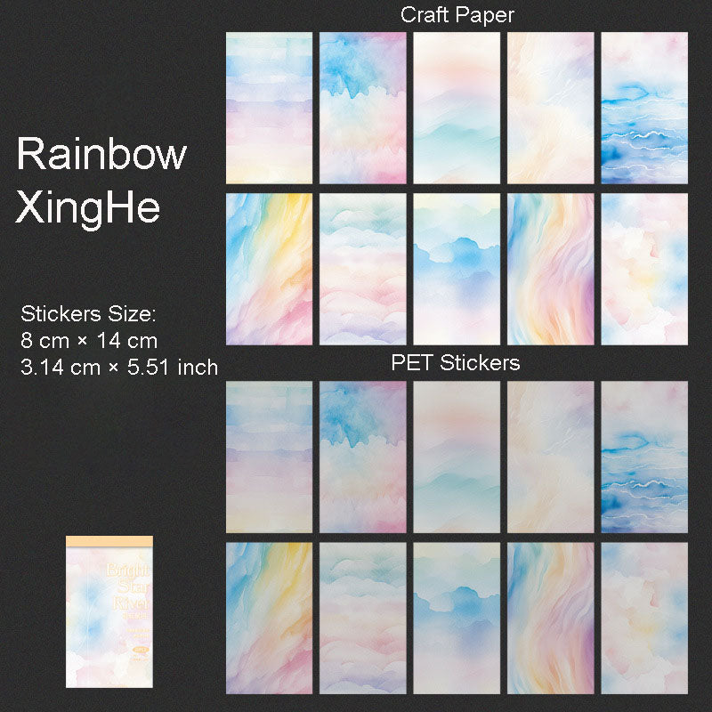 20 Sheets Cloud Scrapbook Paper and PET Stickers CCXH