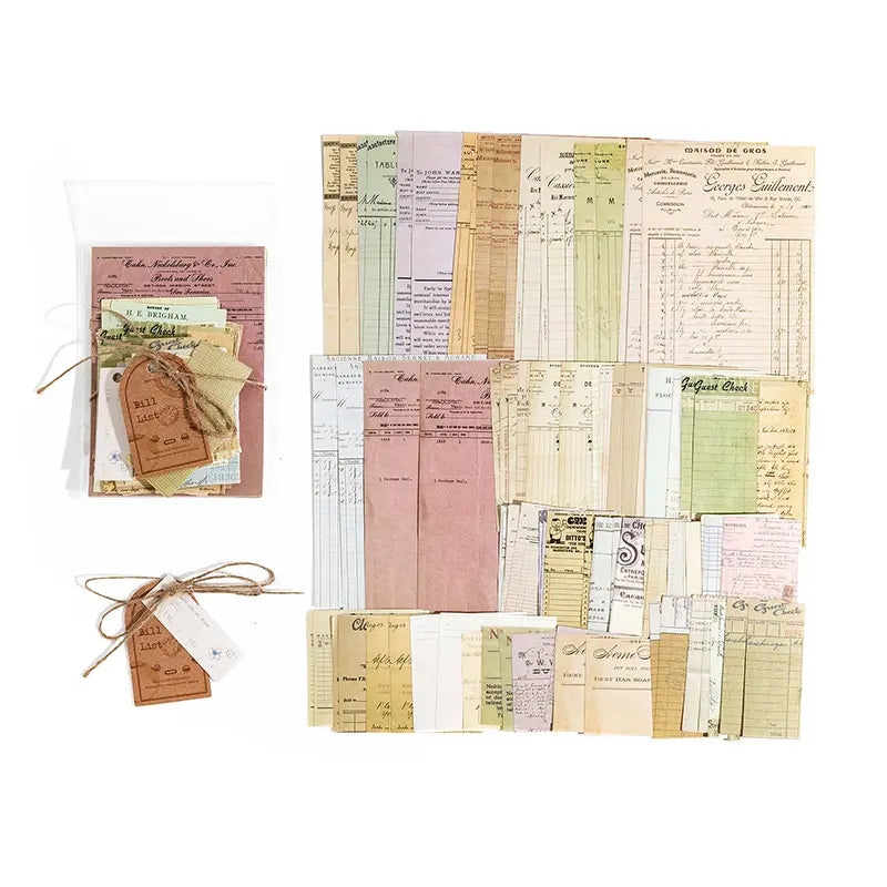100 Pcs Vintage Ephemera Journal Paper VMP04